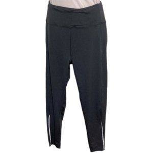 MARIKA Leggings Jogging Pants Black Silver Reflective Accents Women's XL